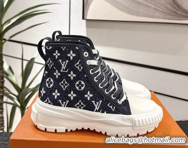 Stylish Louis Vuitton Monogram Jacquemus High Top Sneakers Black 2025 LV082903 0829050
