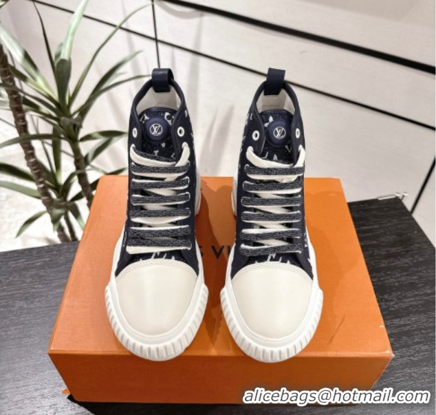 Stylish Louis Vuitton Monogram Jacquemus High Top Sneakers Black 2025 LV082903 0829050