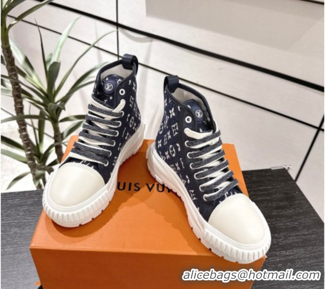 Stylish Louis Vuitton Monogram Jacquemus High Top Sneakers Black 2025 LV082903 0829050