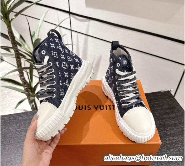 Stylish Louis Vuitton Monogram Jacquemus High Top Sneakers Black 2025 LV082903 0829050