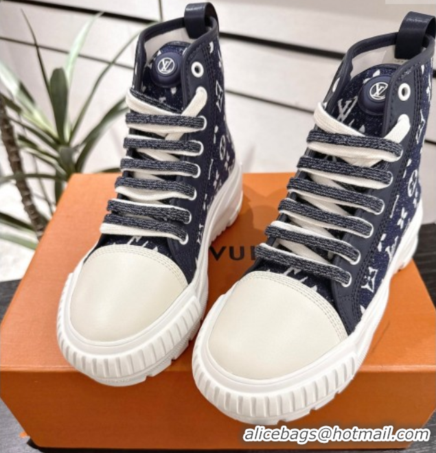 Stylish Louis Vuitton Monogram Jacquemus High Top Sneakers Black 2025 LV082903 0829050