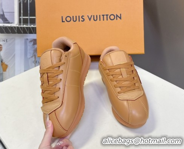 Perfect Louis Vuitton LV BUTTERSOFT Sneakers in Calf Leather Brown 2025 1AIKDJ 0829053