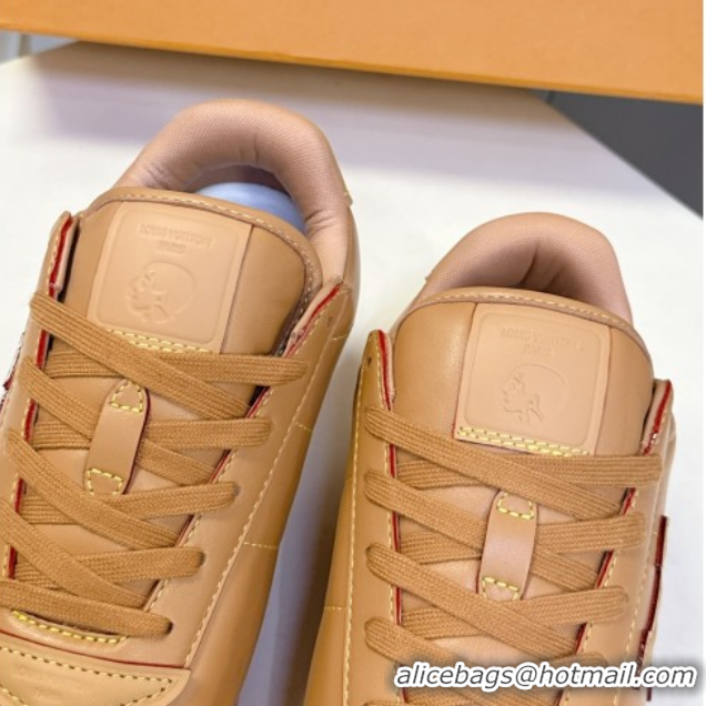 Perfect Louis Vuitton LV BUTTERSOFT Sneakers in Calf Leather Brown 2025 1AIKDJ 0829053