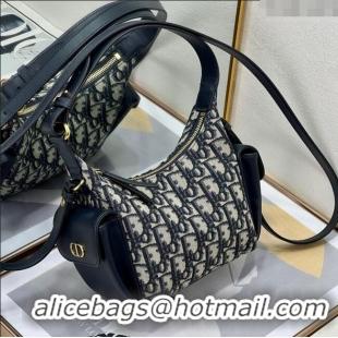 Famous Brand Dior D-Dream Mini Bag in Blue Oblique Jacquard and Black Smooth Calfskin D9086 2025