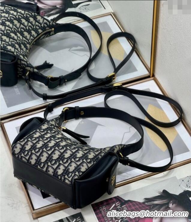 Famous Brand Dior D-Dream Mini Bag in Blue Oblique Jacquard and Black Smooth Calfskin D9086 2025