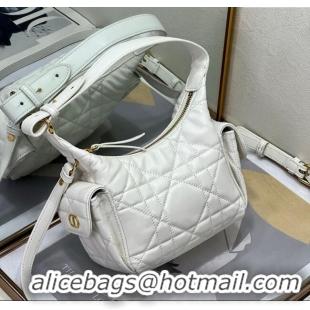 Inexpensive Dior D-Dream Mini Bag in Macrocannage Lambskin D9086 White 2025