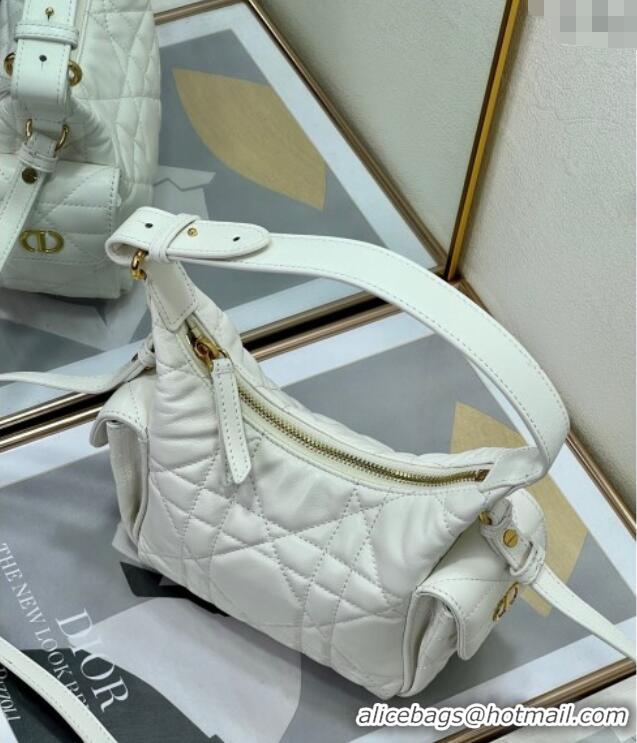 Inexpensive Dior D-Dream Mini Bag in Macrocannage Lambskin D9086 White 2025
