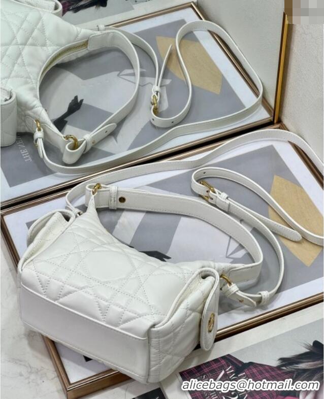 Inexpensive Dior D-Dream Mini Bag in Macrocannage Lambskin D9086 White 2025