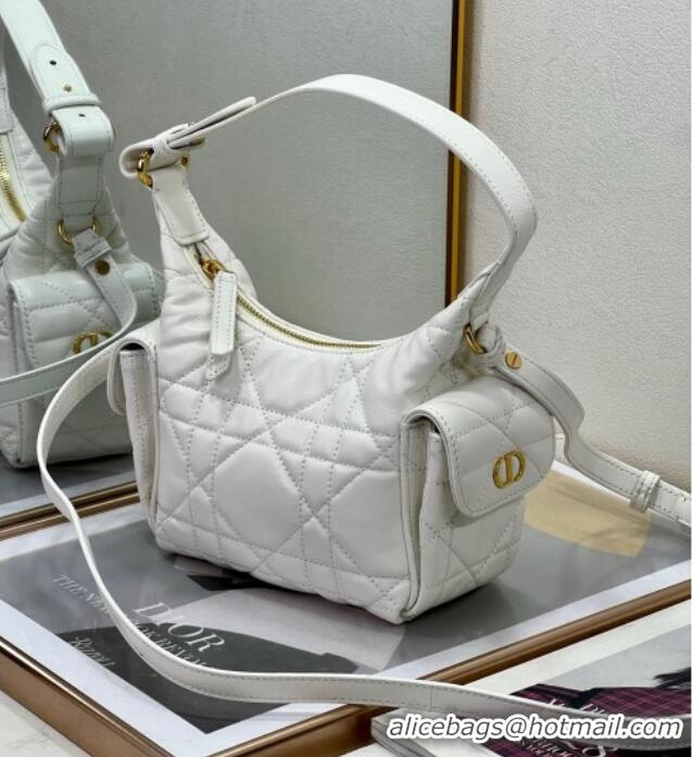 Inexpensive Dior D-Dream Mini Bag in Macrocannage Lambskin D9086 White 2025