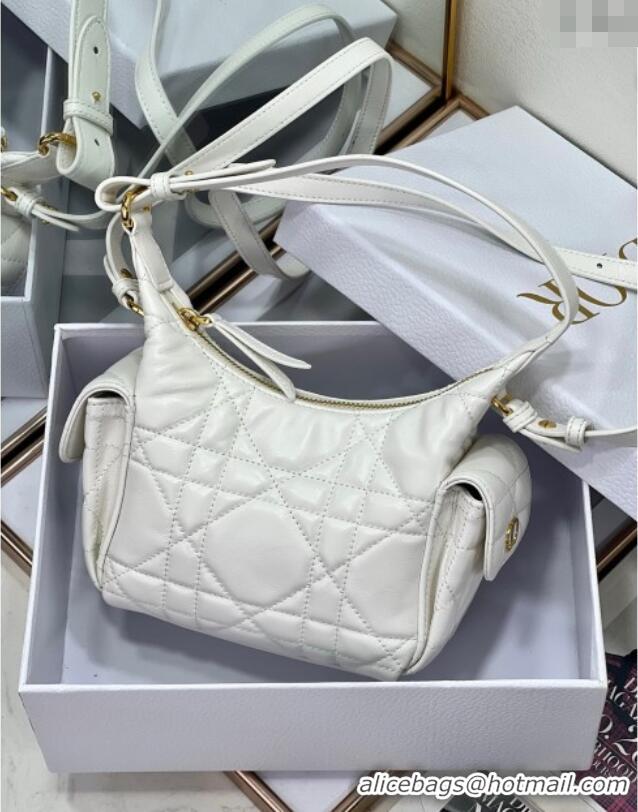Inexpensive Dior D-Dream Mini Bag in Macrocannage Lambskin D9086 White 2025