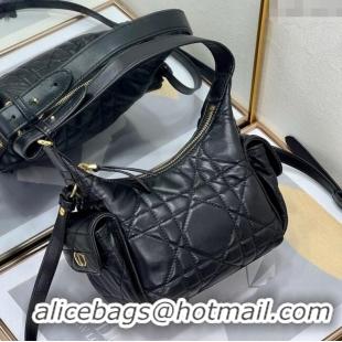 Discount Dior D-Dream Mini Bag in Macrocannage Lambskin D9086 Black 2025