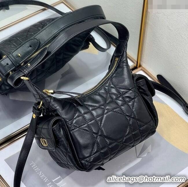 Discount Dior D-Dream Mini Bag in Macrocannage Lambskin D9086 Black 2025