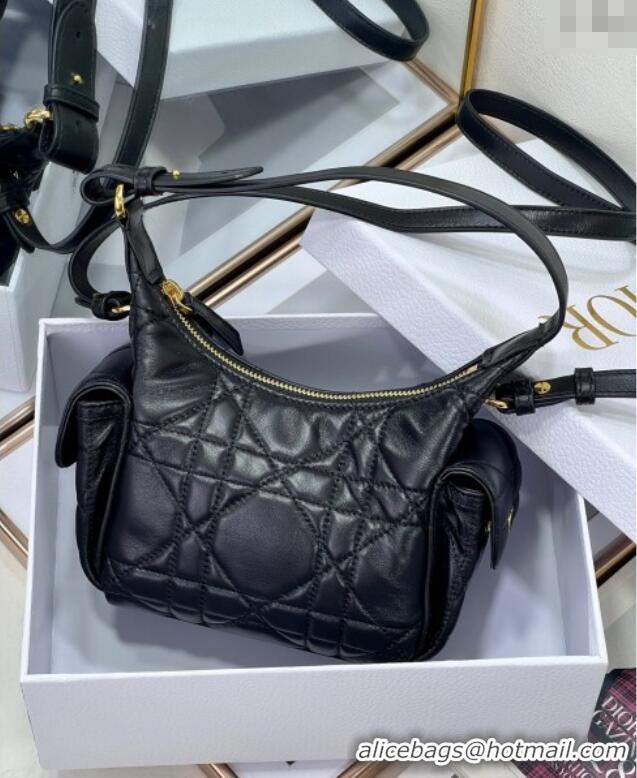 Discount Dior D-Dream Mini Bag in Macrocannage Lambskin D9086 Black 2025