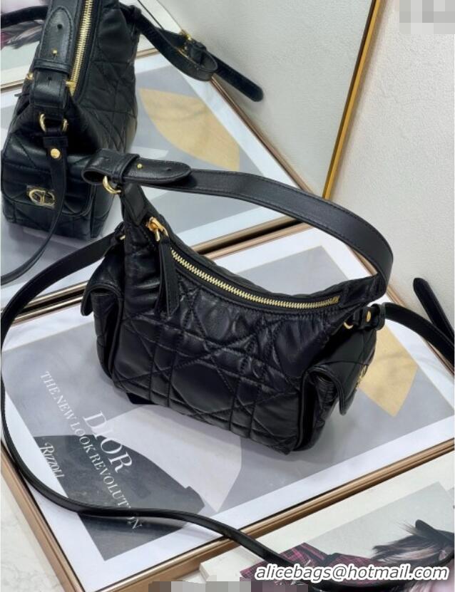 Discount Dior D-Dream Mini Bag in Macrocannage Lambskin D9086 Black 2025