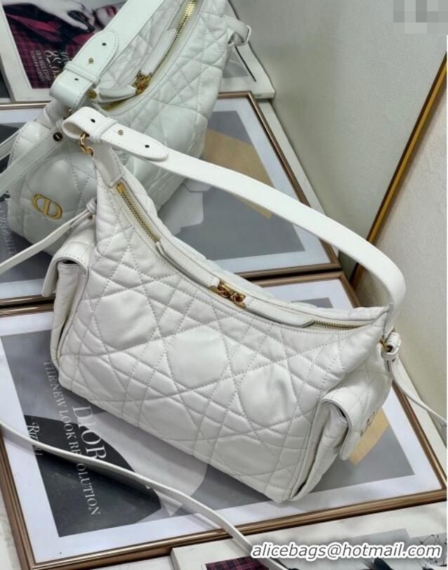 Trendy Design Dior D-Dream Medium Bag in Macrocannage Lambskin D9087 White 2025