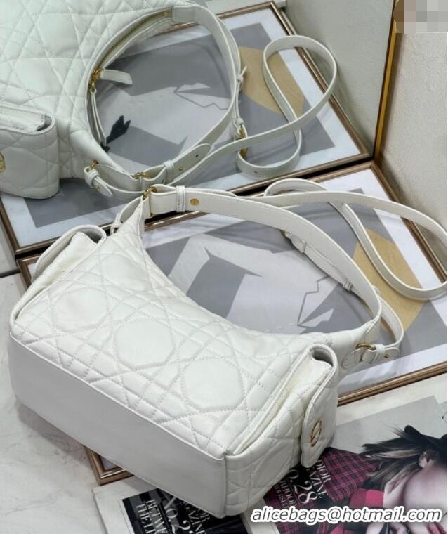 Trendy Design Dior D-Dream Medium Bag in Macrocannage Lambskin D9087 White 2025