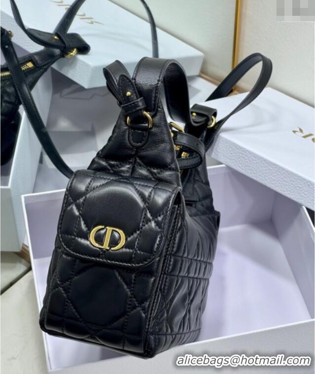 New Design Dior D-Dream Medium Bag in Macrocannage Lambskin D9087 Black 2025