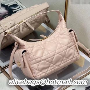 Best Quality Dior D-Dream Medium Bag in Macrocannage Lambskin D9087 Blush Pink 2025