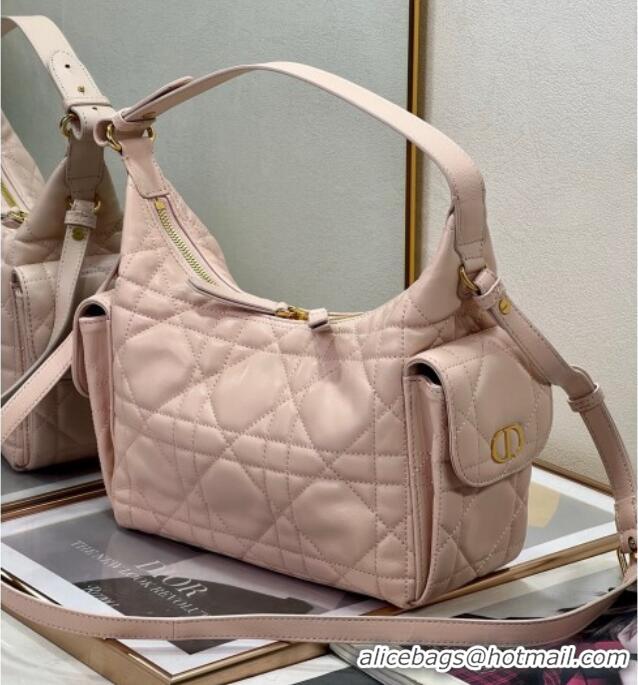 Best Quality Dior D-Dream Medium Bag in Macrocannage Lambskin D9087 Blush Pink 2025