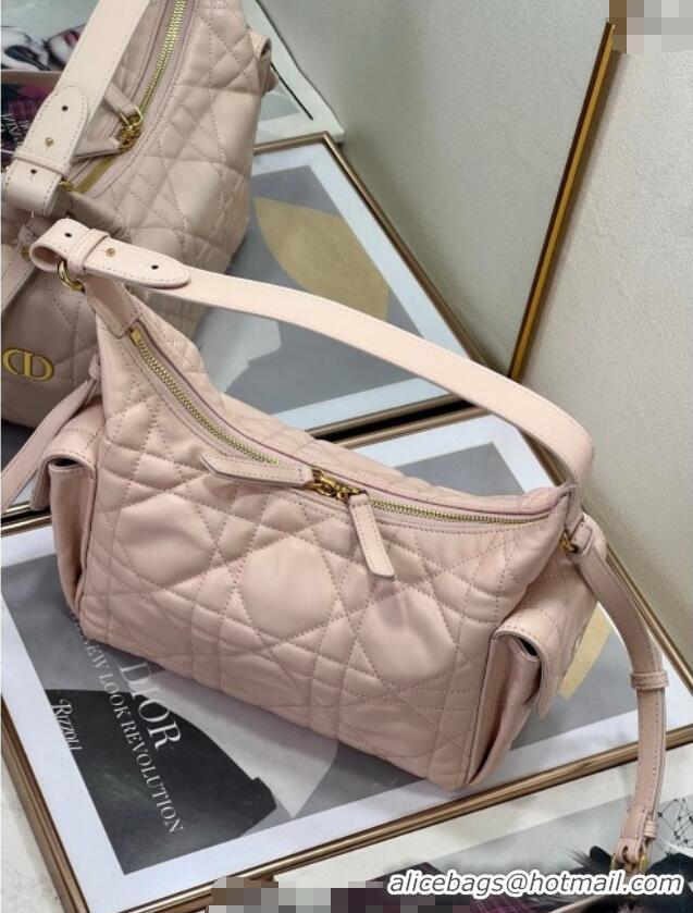 Best Quality Dior D-Dream Medium Bag in Macrocannage Lambskin D9087 Blush Pink 2025