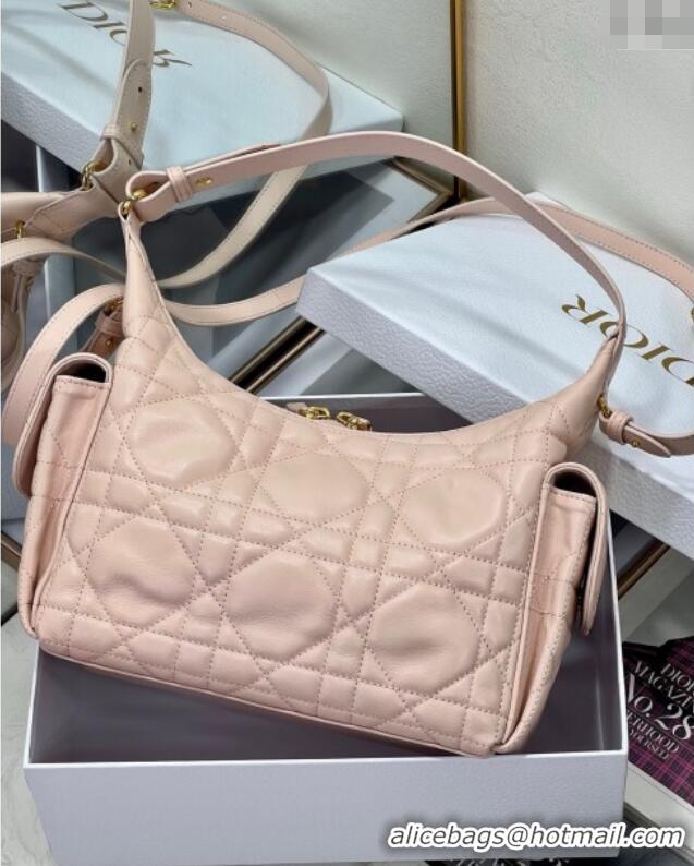 Best Quality Dior D-Dream Medium Bag in Macrocannage Lambskin D9087 Blush Pink 2025