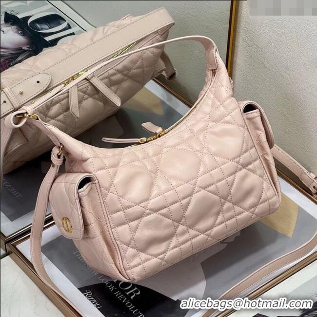 Best Quality Dior D-Dream Medium Bag in Macrocannage Lambskin D9087 Blush Pink 2025