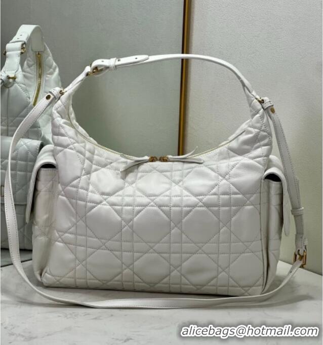 Grade Design Dior D-Dream Large Bag in Macrocannage Lambskin D9088 White 2025