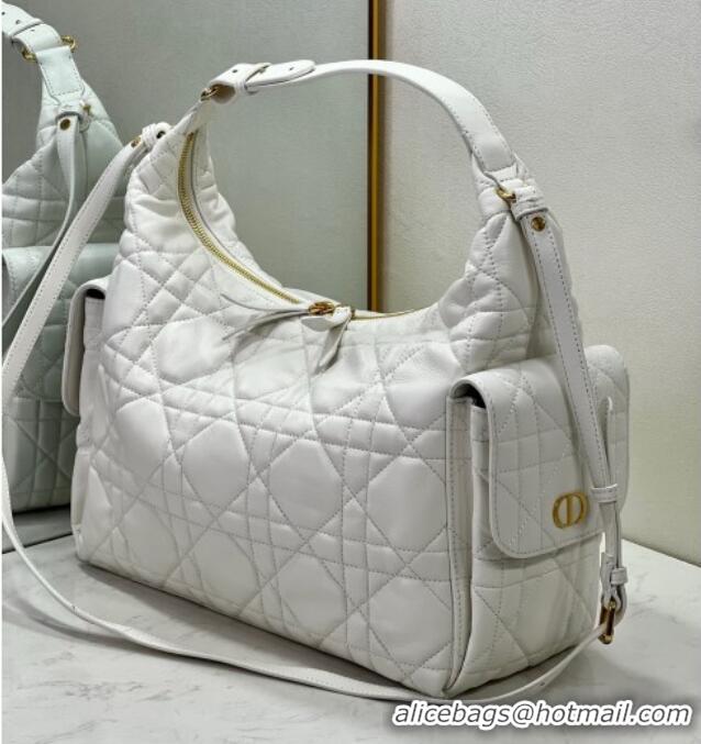 Grade Design Dior D-Dream Large Bag in Macrocannage Lambskin D9088 White 2025
