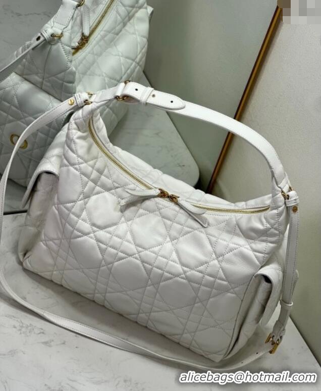 Grade Design Dior D-Dream Large Bag in Macrocannage Lambskin D9088 White 2025