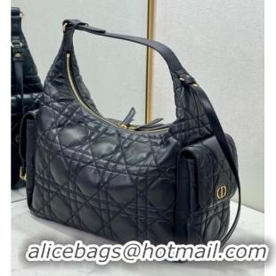 Traditional Specials Dior D-Dream Large Bag in Macrocannage Lambskin D9088 Black 2025