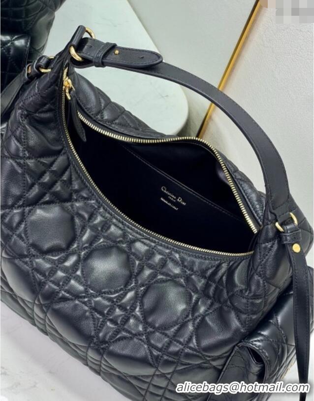 Traditional Specials Dior D-Dream Large Bag in Macrocannage Lambskin D9088 Black 2025