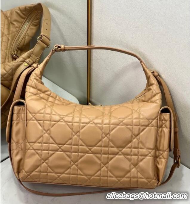 Top Quality Dior D-Dream Large Bag in Macrocannage Lambskin D9088 Light Gold-Tone 2025