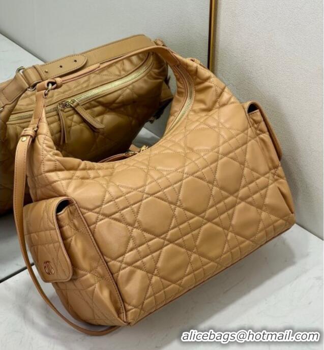 Top Quality Dior D-Dream Large Bag in Macrocannage Lambskin D9088 Light Gold-Tone 2025