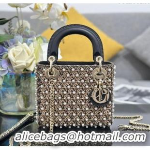 Promotional Dior Mini Lady Bag in Embroidered 0929 Black 2025