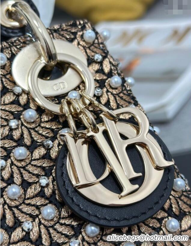 Promotional Dior Mini Lady Bag in Embroidered 0929 Black 2025