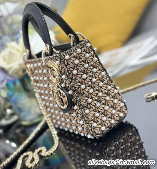 Promotional Dior Mini Lady Bag in Embroidered 0929 Black 2025
