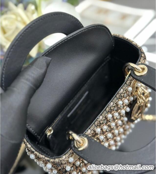 Promotional Dior Mini Lady Bag in Embroidered 0929 Black 2025