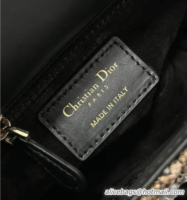Promotional Dior Mini Lady Bag in Embroidered 0929 Black 2025