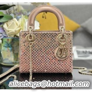 Good Taste Dior Mini Lady Bag in Embroidered with Sequins 0929 Pink 2025