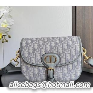 Buy Cheapest Dior Medium Bobby Bag in Blue Oblique Jacquard 0929 Grey 2025