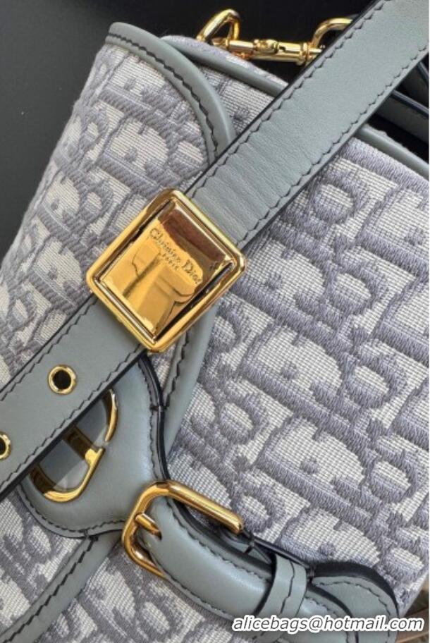 Buy Cheapest Dior Medium Bobby Bag in Blue Oblique Jacquard 0929 Grey 2025
