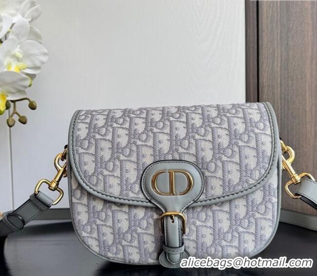 Buy Cheapest Dior Medium Bobby Bag in Blue Oblique Jacquard 0929 Grey 2025