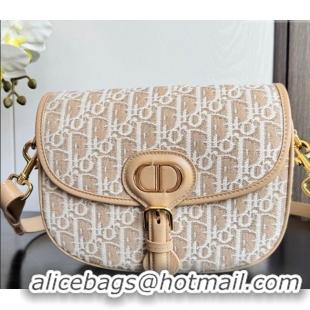 Top Quality Dior Medium Bobby Bag in Blue Oblique Jacquard 0929 Beige 2025