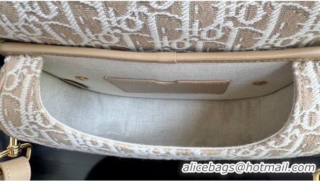Top Quality Dior Medium Bobby Bag in Blue Oblique Jacquard 0929 Beige 2025