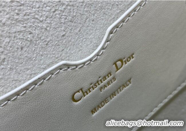 Famous Brand Dior Medium Bobby Bag in Box Calfskin Leather 0929 White 2025