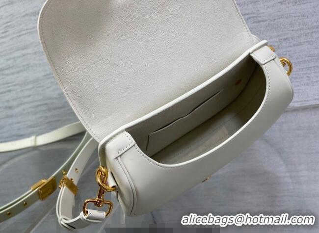 Famous Brand Dior Medium Bobby Bag in Box Calfskin Leather 0929 White 2025