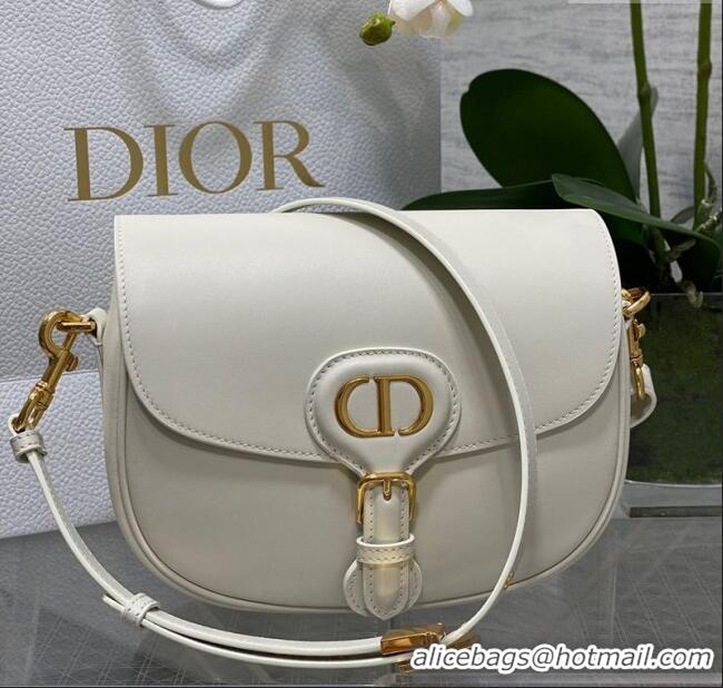 Famous Brand Dior Medium Bobby Bag in Box Calfskin Leather 0929 White 2025