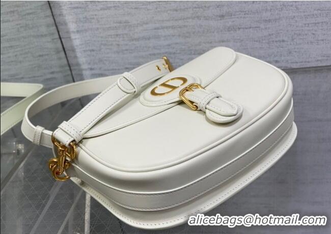 Famous Brand Dior Medium Bobby Bag in Box Calfskin Leather 0929 White 2025