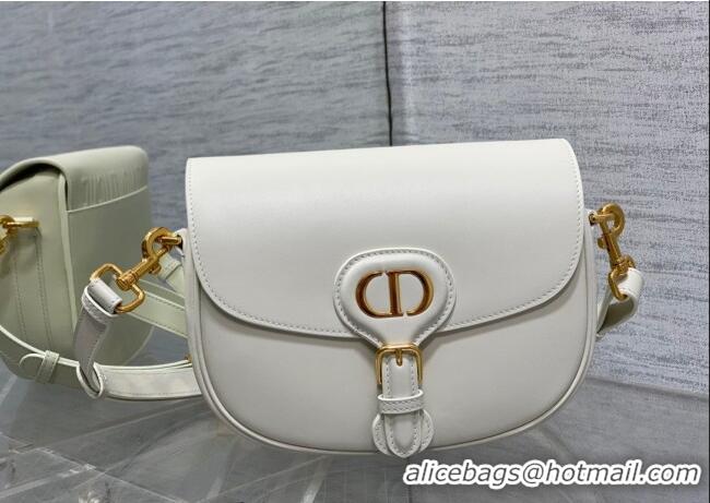 Famous Brand Dior Medium Bobby Bag in Box Calfskin Leather 0929 White 2025
