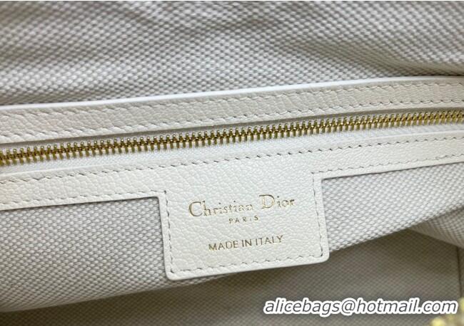 Top Quality Dior Small Voyage Bag in Flat Macrocannage Grained Calfskin Leather 2845 White 2025
